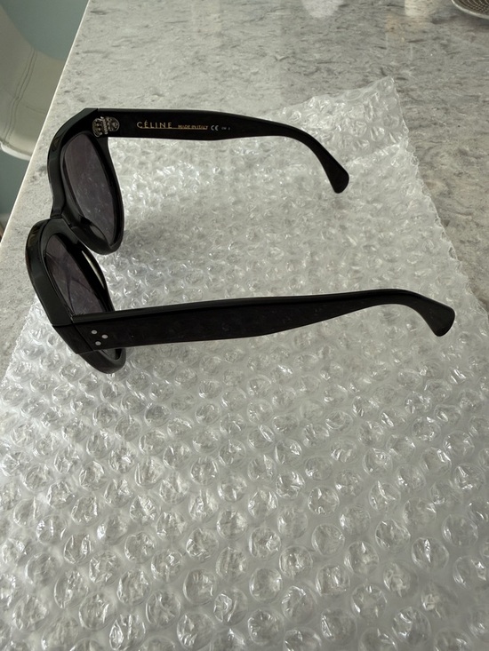 Celine Oversized Black 3 Dot Sunglasses Fair Condition - Picture 8 of 13
